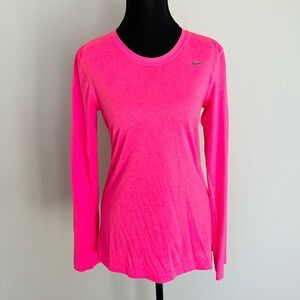 Nike Dri-Fit Long Sleeve Running Top – Hot Pink – Size S
